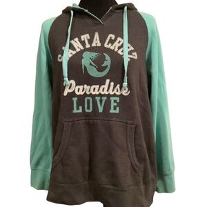 Santa Cruz Women's Teal and Black Hoodie